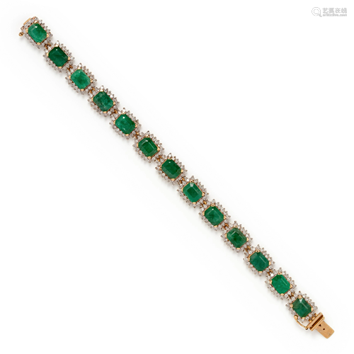 EMERALD AND DIAMOND BRACELET