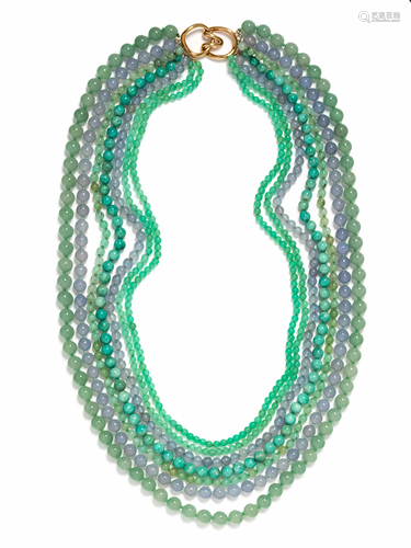 TIFFANY & CO., HARDSTONE TORSADE NECKLACE