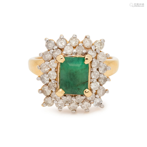 EMERALD AND DIAMOND RING