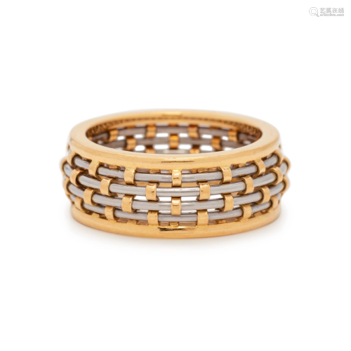 CARTIER, YELLOW GOLD AND STEEL RING