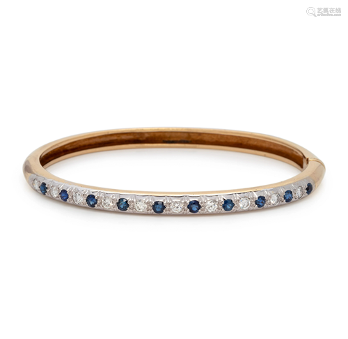 SAPPHIRE AND DIAMOND BANGLE BRACELET