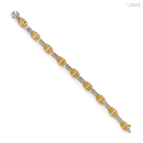 BICOLOR GOLD AND DIAMOND BRACELET