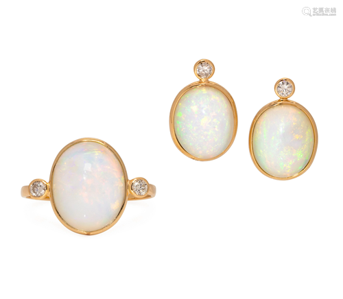 OPAL AND DIAMOND SET