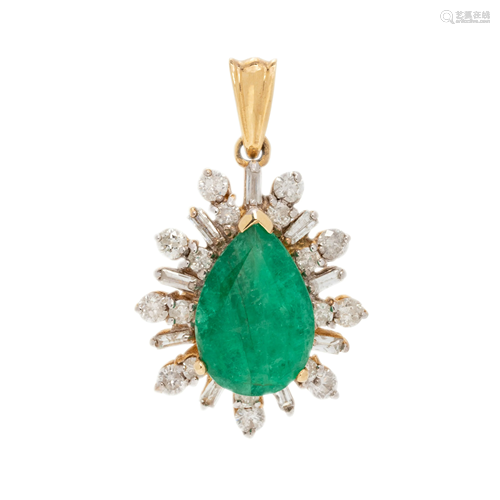 EMERALD AND DIAMOND PENDANT