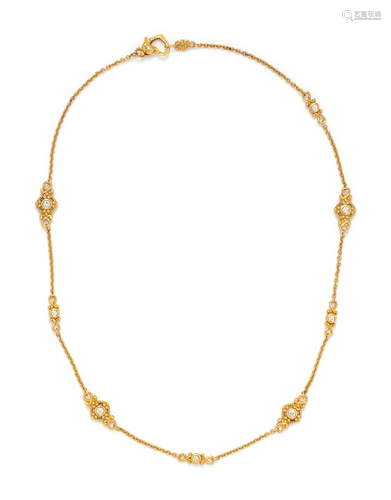 YELLOW GOLD AND DIAMOND NECKLACE