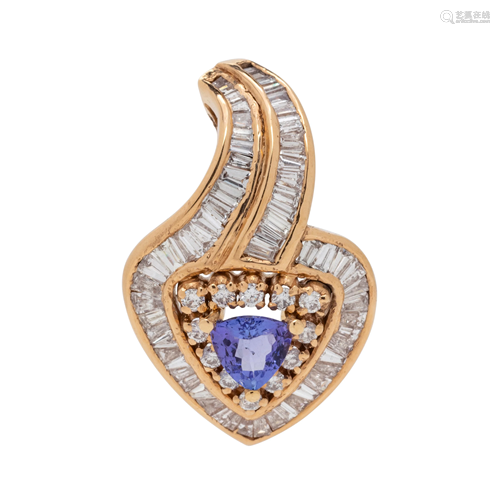 TANZANITE AND DIAMOND PENDANT