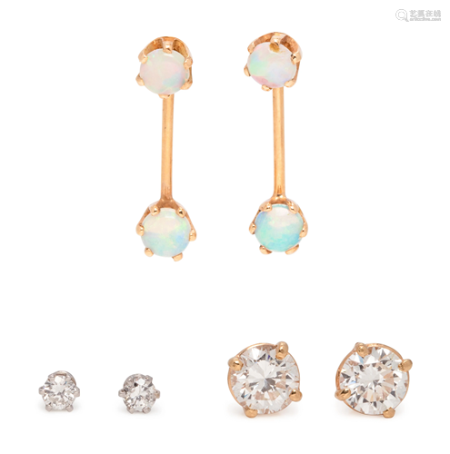 COLLECTION OF DIAMOND EARRINGS