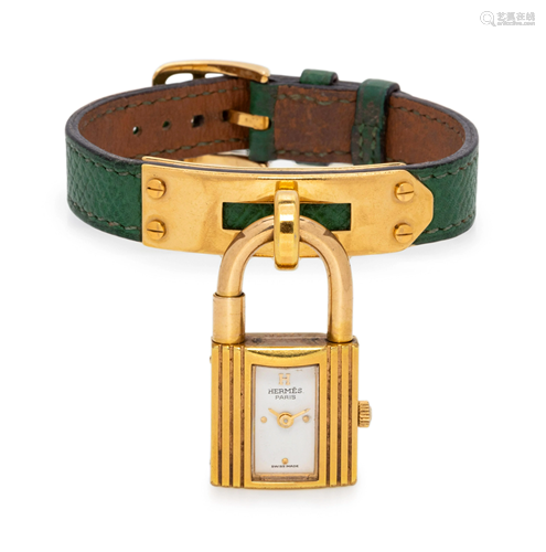 HERMÈS, GOLD-PLATED 'KELLY' WRISTWATCH