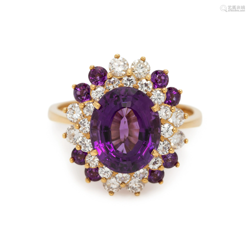 AMETHYST AND DIAMOND RING