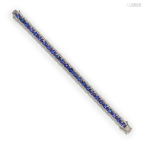 TANZANITE AND DIAMOND BRACELET