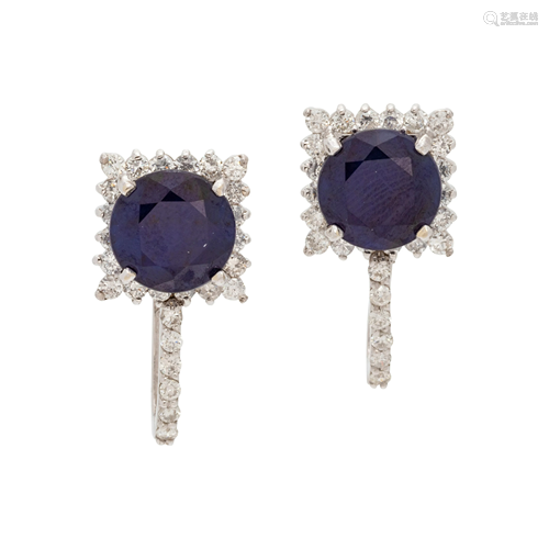 SAPPHIRE AND DIAMOND EARRINGS