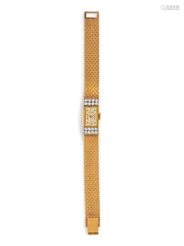 14K YELLOW GOLD AND DIAMOND WRISTWATCH