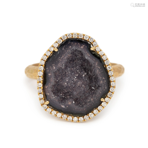 GEODE AND DIAMOND RING