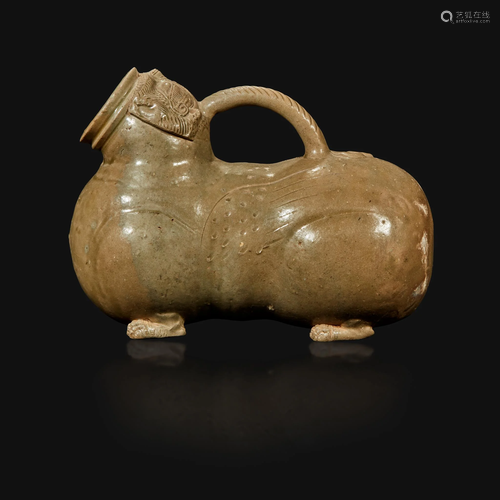 A Chinese Yue ware chimera-form celadon vessel, Huzi