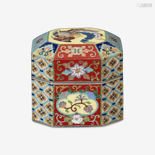 A fine Japanese cloisonnÃ© miniature silver box,