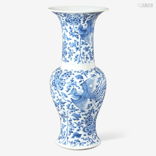 A Chinese blue and white porcelain â€œPhoenix-tail”