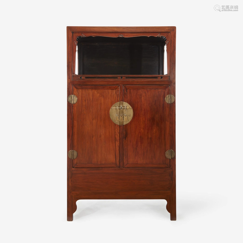 A Chinese Huanghuali and hardwood display cabinet,