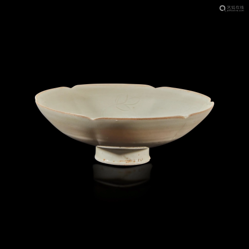 A Chinese lobed Ding ware stem cup Northern Song