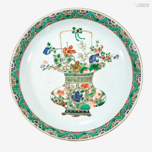 A Chinese famille verte-decorated porcelain 