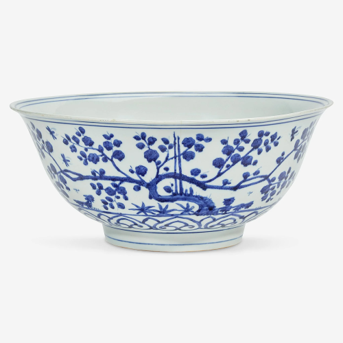 A Chinese blue and white porcelain large bowl Ming