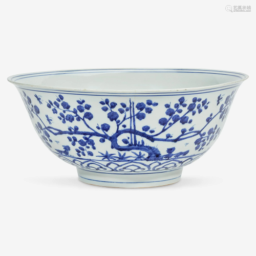 A Chinese blue and white porcelain large bowl Ming