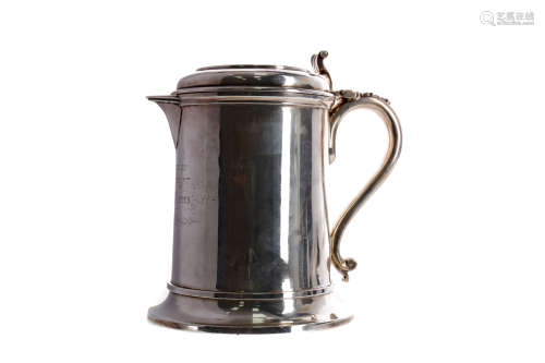 MILITARY INTEREST - A VICTORIAN SILVER FLAGON WITH PRESENTAT...