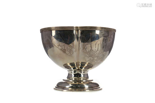 A GEORGE V SILVER PEDESTAL BOWL