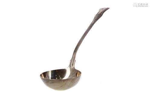 A VICTORIAN SILVER SERVING LADLE