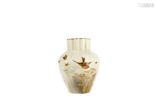 AN AESTHETIC MOVEMENT ROYAL WORCESTER SPILL VASE AND ANOTHER...