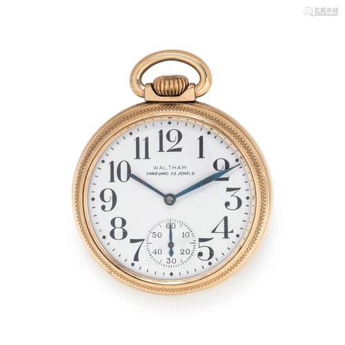 WALTHAM, GOLD-FILLED OPEN FACE POCKET WATCH