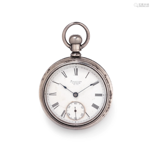 WALTHAM, BASE METAL OPEN FACE POCKET WATCH