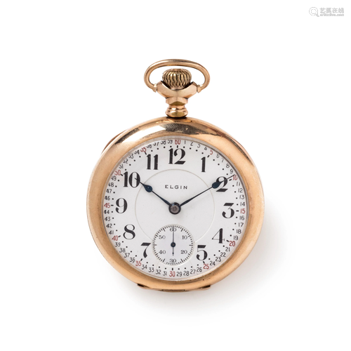 ELGIN, GOLD-FILLED OPEN FACE POCKET WATCH