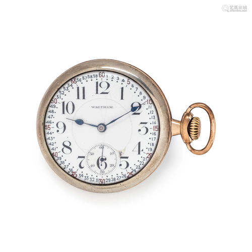 WALTHAM, GOLD-FILLED AND SILVER OPEN FACE POCKET WATCH