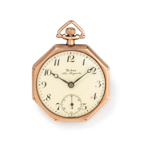 DEBON WATCH CO., GOLD-FILLED OPEN FACE POCKET WATCH