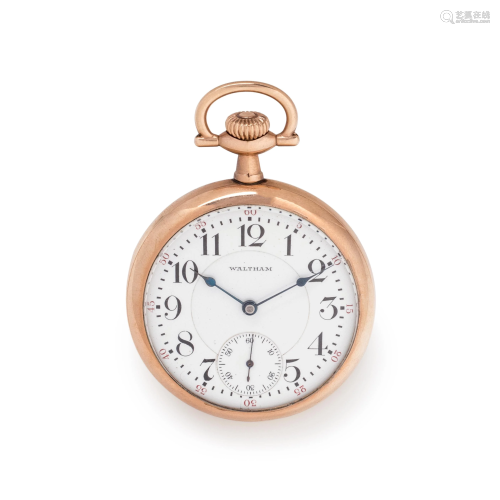 WALTHAM, GOLD-FILLED OPEN FACE POCKET WATCH