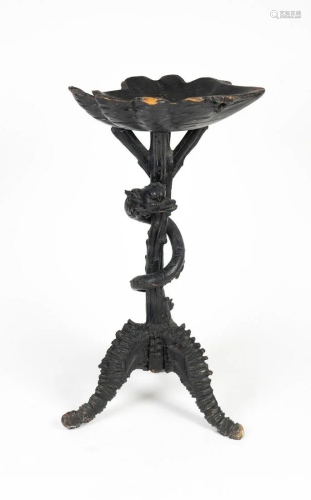 An Italian Carved Wood Snake-Entwined Grotto Table