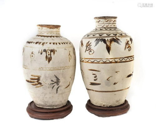 A Pair of Chinese T'su Chou Style Jars