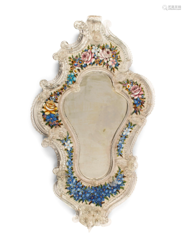 A Venetian Glass and Micro Mosaic Mirror