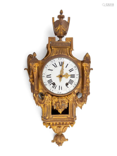 A Louis XVI Style Gilt-Bronze Cartel Clock