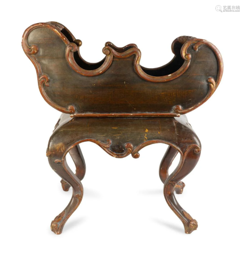 A Rococo Style Painted Sleigh-Form Jardiniere