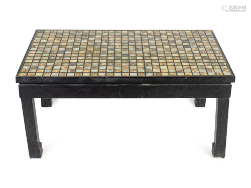 A Contemporary Abalone-Inlaid Low Table