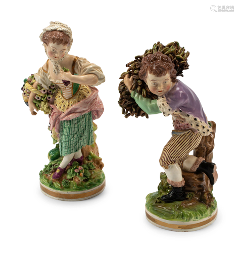 A Pair of Meissen Porcelain Figures