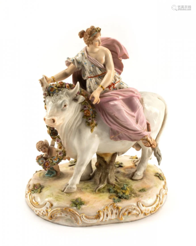 A Meissen Porcelain Figural Group of Europa and the