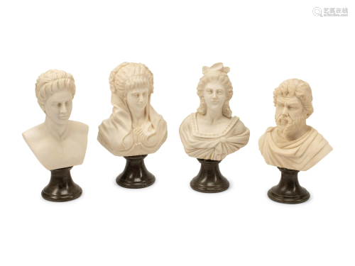 A Set of Four Italian Marble Busts