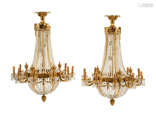 A Pair of French Neoclassical Style Gilt Bronze