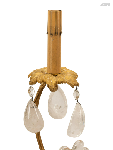 A Pair of Rock Crystal Two-Light Sconces in the Style