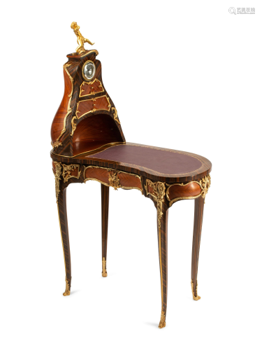 A Louis XV Style Gilt Metal Mounted Cartonnier Desk