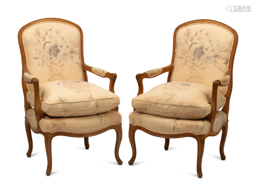 A Pair of Louis XV Provincial Style Armchairs