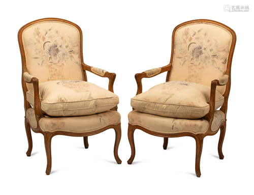 A Pair of Louis XV Provincial Style Armchairs