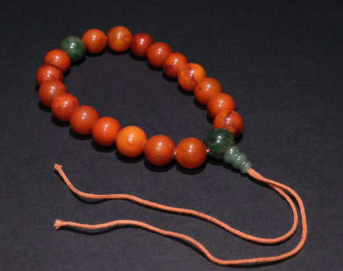 AMBER STRING BRACELET WITH 18 BEADS